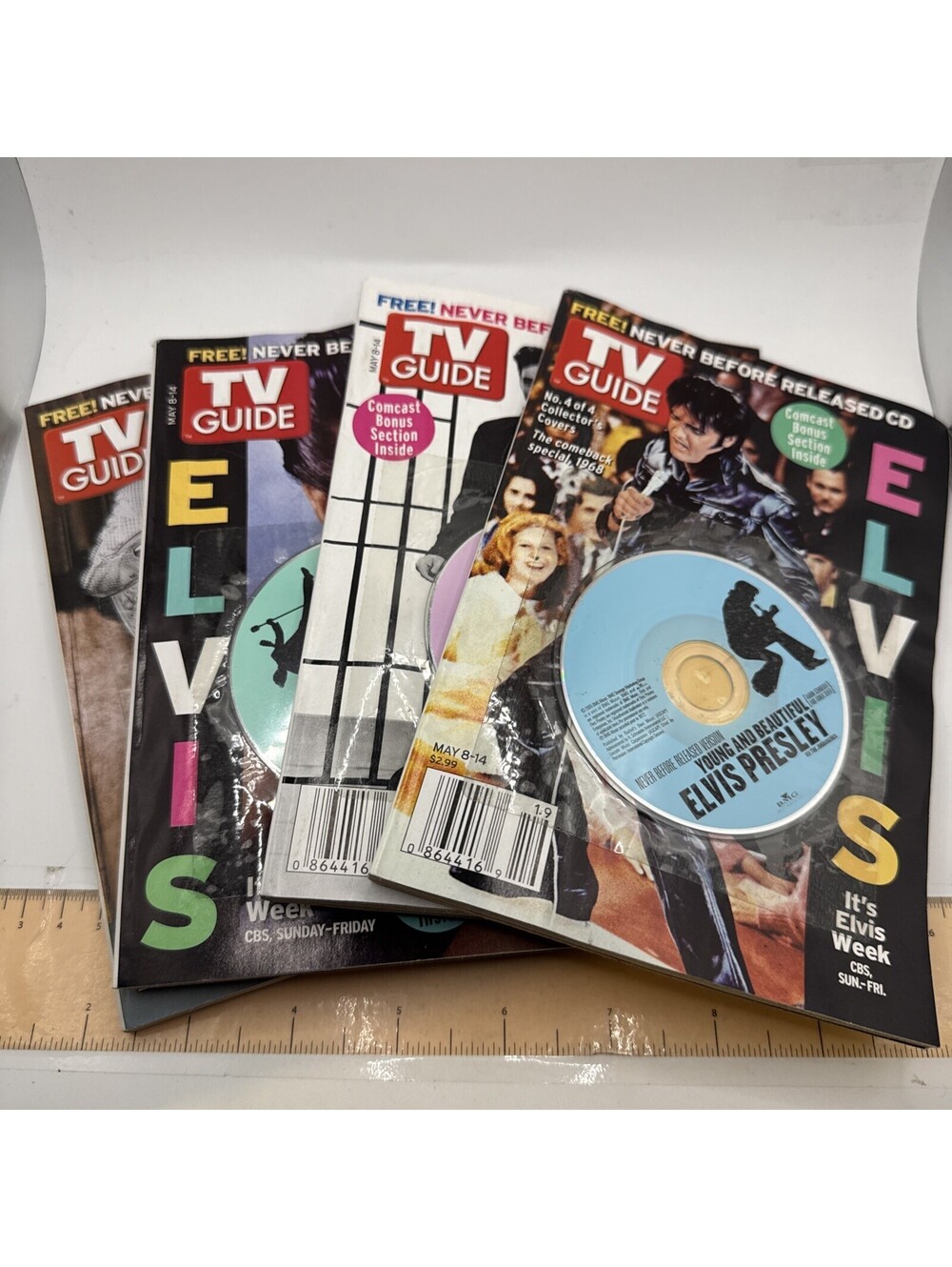 Elvis T.V Guide With Never Released CD Vintage May 8-14, 2005 Lot of 4